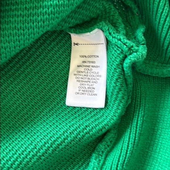 Cable & Gauge Gorgeous Kelly Green Boat Neck Sweater Ribbed Texture Cotton Sz S - Picture 6 of 11